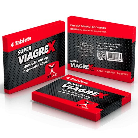 SUPER VIAGREX - 4 tabletas SILDENAFIL + DAPOXETINE   de 100 mg  XT Labs