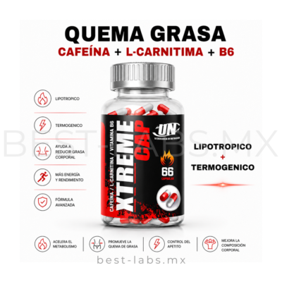 Xtreme Caps 66 cápsulas – Termogénico avanzado y quemador de grasa de alta potencia | UN Xtreme