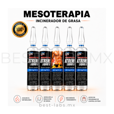 Mesoterapia Líquid Xtreme 350mg / Incinerador de Grasa / caja de 10 ampolletas de 10 ML | MESOTERAPIA LICUID XTREME