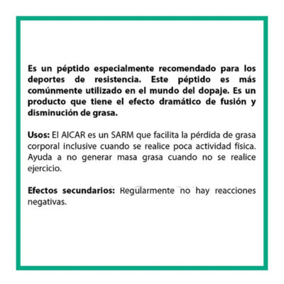 AICAR 25 MG | PEPTIDO DE PERDIDA DE GRASA Y RESISTENCIA FÍSICA (DOPAJE) | 80 TABLETAS | SMART PHARMACEUTICAL - PEPTIDOS