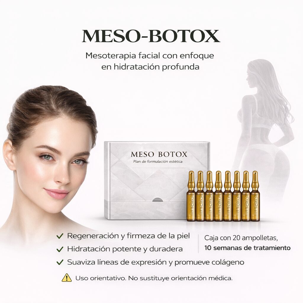 Producto estético facial Meso Botox en ampolletas Beauty & Fitness