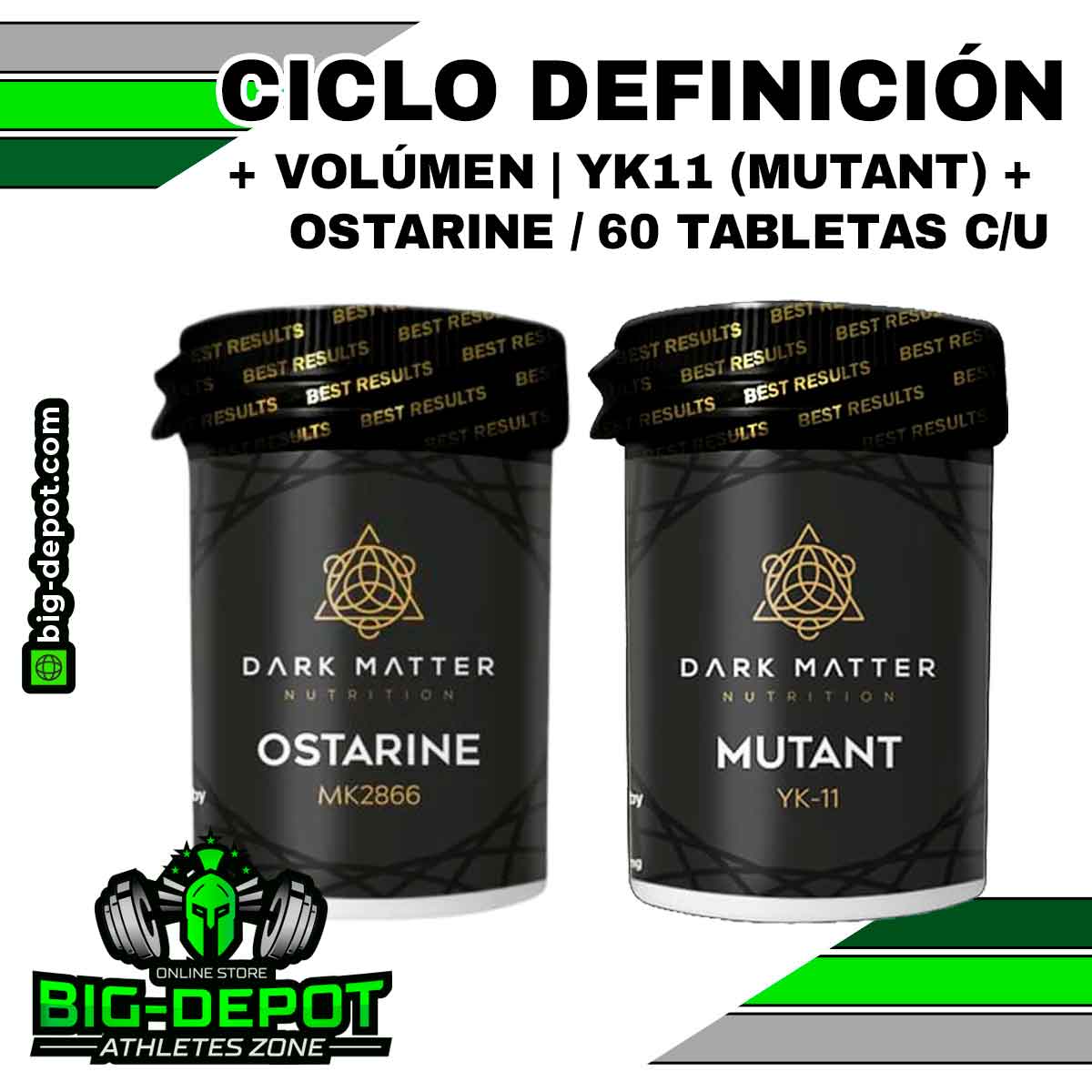Ciclo definicion volumen YK11 Ostarine Sarms Dark Matter 60 tabletas Big Depot original