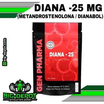 Diana 25 mg Metandrostenolona Gen Pharma 100 tabletas Big Depot original