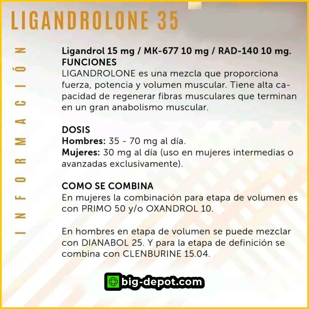 Ligandrolone 35 mg (Ligandrol 15 mg + Ibutamorén 10 mg + Testolodrone 10 mg) 60 cápsulas | Sarms Eurolab - Image 2