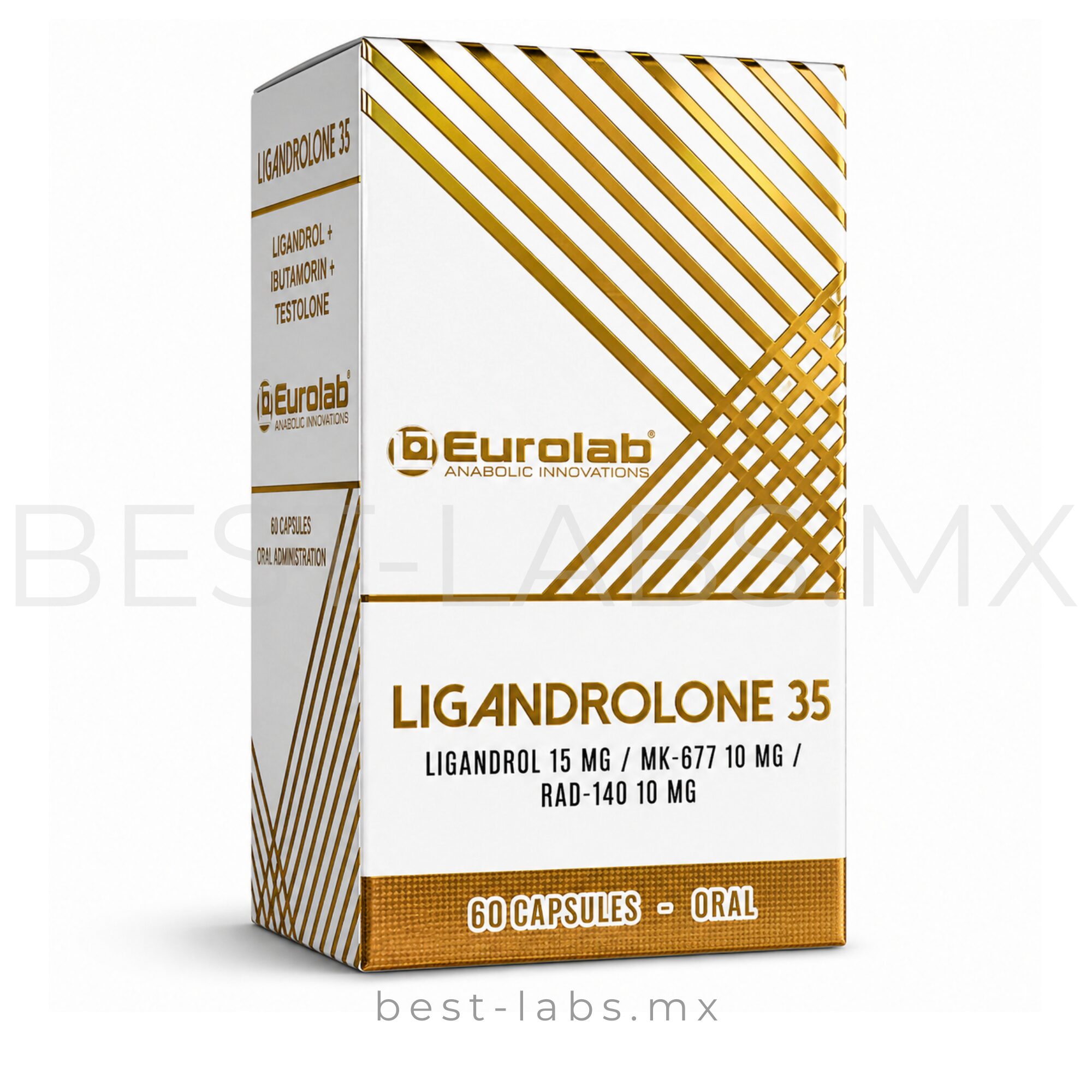 Ligandrolone 35 mg (Ligandrol 15 mg + Ibutamorén 10 mg + Testolodrone 10 mg) 60 cápsulas | Sarms Eurolab