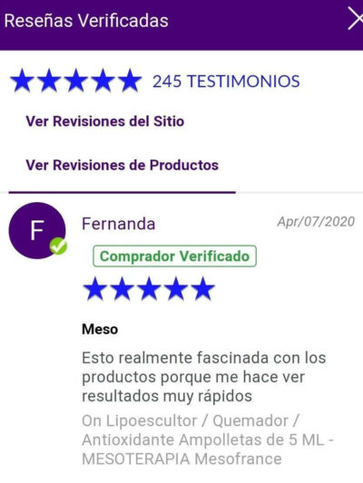 Lipoescultor / Quemador / Antioxidante Ampolletas de 5 ML - MESOTERAPIA Mesofrance -