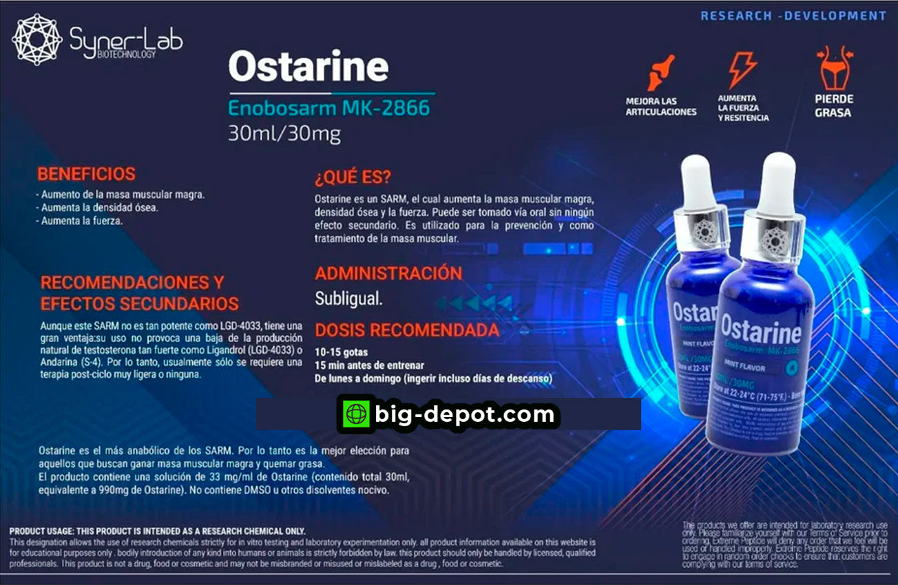 Ostarine (MK-2866) 30mg 30ml | SARMS SYNERLAB - SARM