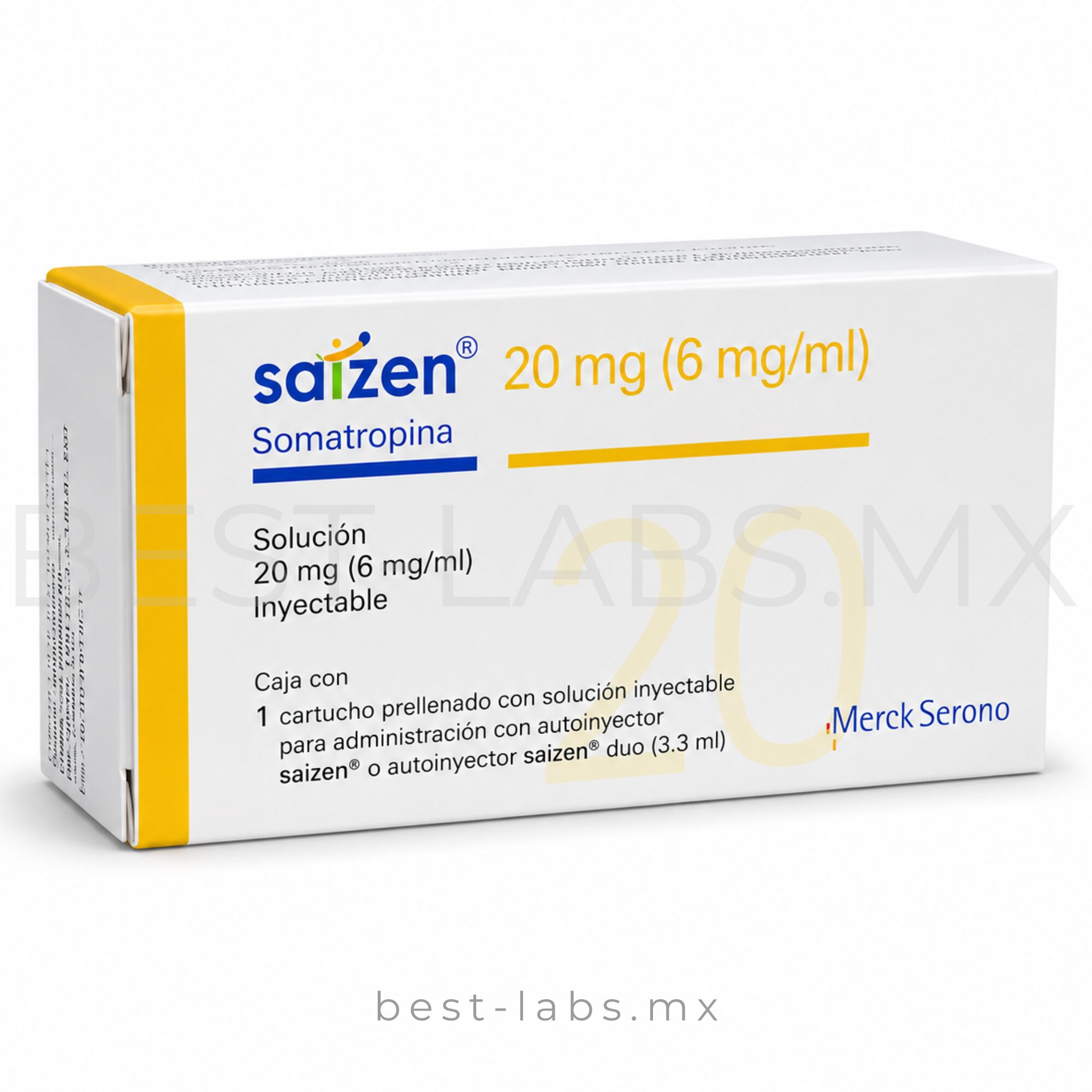 SAIZEN ® Merck Serono / 60 IU HORMONA DEL CRECIMIENTO 20mg ( 8mg/ml) / Calidad Farmacéutica