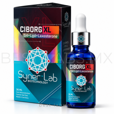 Ciborg XL 40 mg/ml de Synerlab, fórmula combinada de Andarine, Ligandrol y Laxosterone