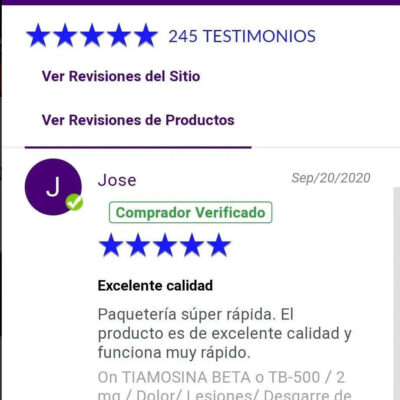 TIAMOSINA BETA o TB-500 / 2 mg / Dolor/ Lesiones/ Desgarre de Tejidos | PEPTIDOS SUPREME - PEPTIDO