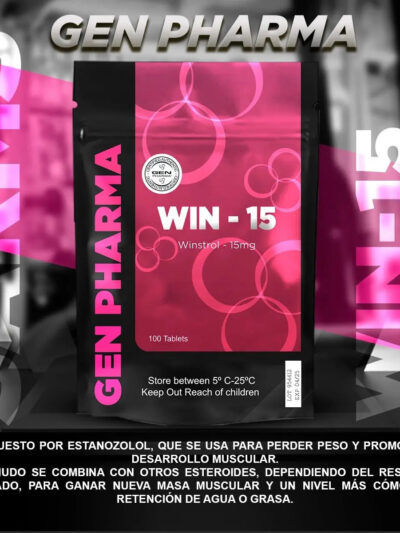 WIN - 15 mg (Estanozolol / Winstrol) 100 TABLETAS / GEN PHARMA - esteroides