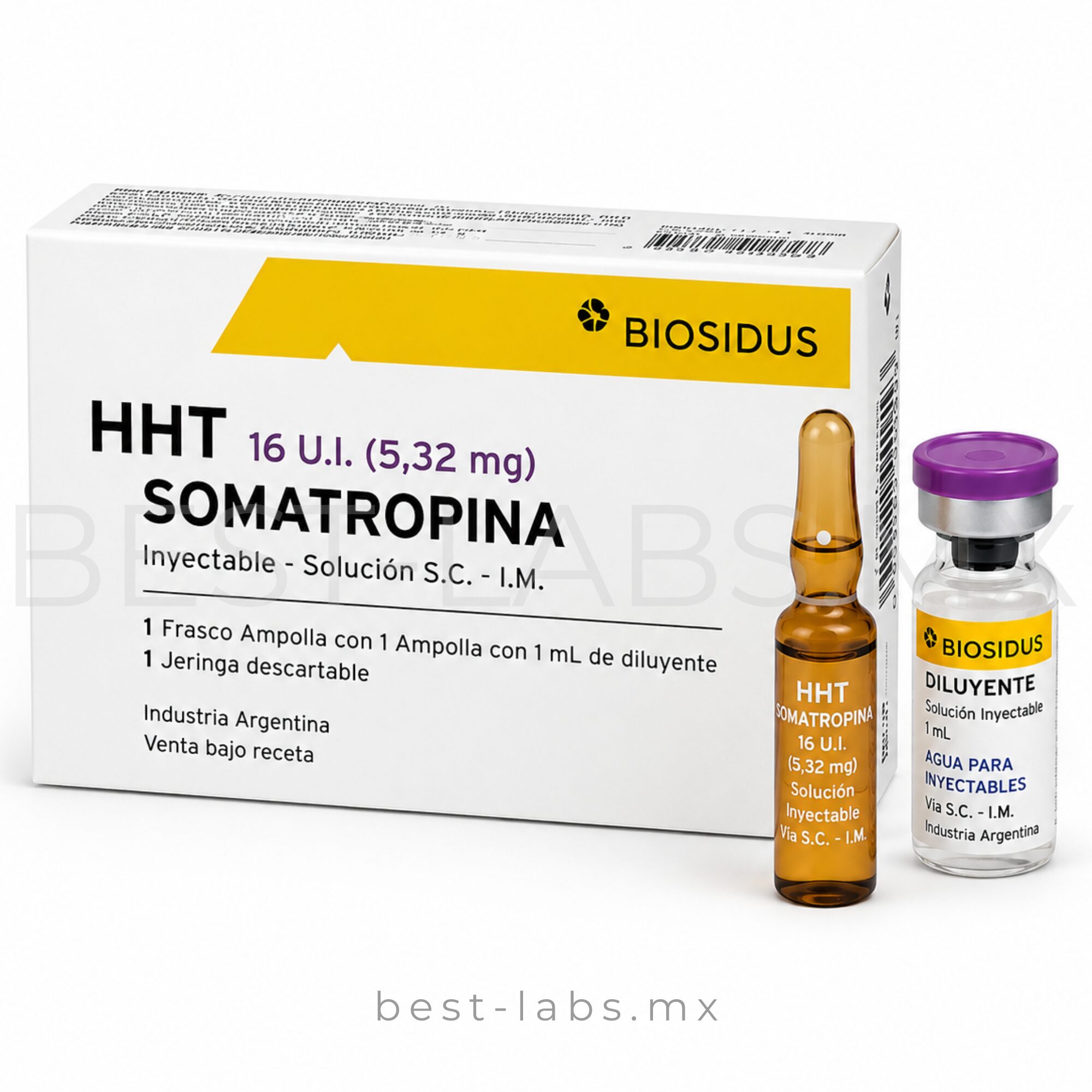 HORMONA DEL CRECIMIENTO BIOSIDUS Somatropina 4 UI (1.33mg) / Calidad Farmaceutica